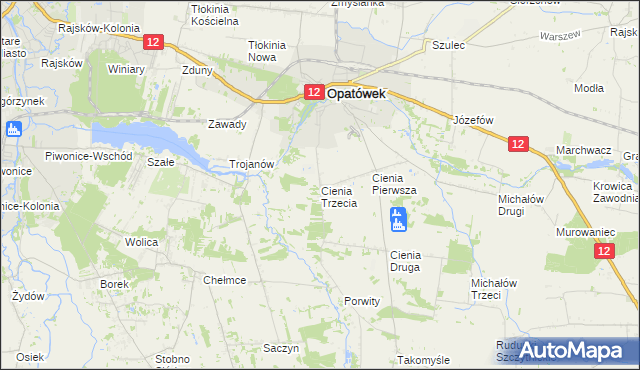 mapa Cienia Trzecia, Cienia Trzecia na mapie Targeo