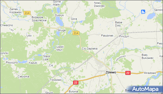 mapa Cis Gajówka, Cis Gajówka na mapie Targeo