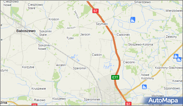 mapa Ćwiklin, Ćwiklin na mapie Targeo
