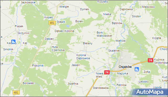 mapa Czernice gmina Osjaków, Czernice gmina Osjaków na mapie Targeo