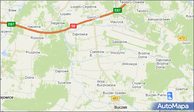 mapa Czestków F, Czestków F na mapie Targeo