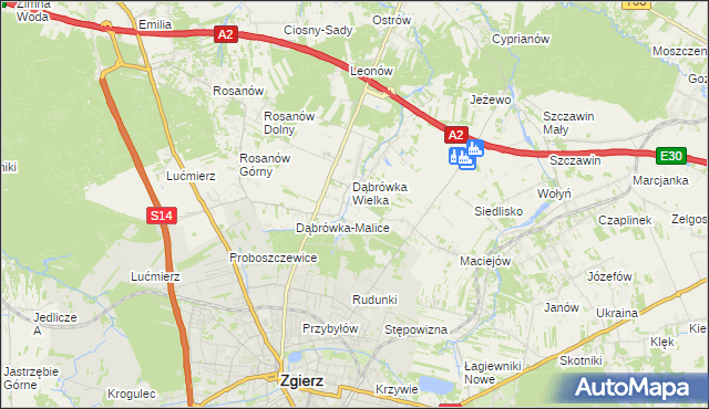 mapa Dąbrówka-Sowice, Dąbrówka-Sowice na mapie Targeo