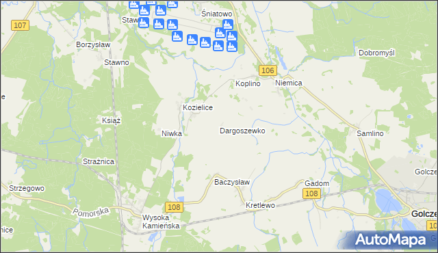 mapa Dargoszewko, Dargoszewko na mapie Targeo