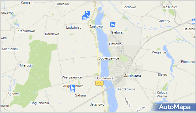 mapa Dobieszewice, Dobieszewice na mapie Targeo