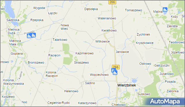mapa Dobra Wola gmina Wierzbinek, Dobra Wola gmina Wierzbinek na mapie Targeo