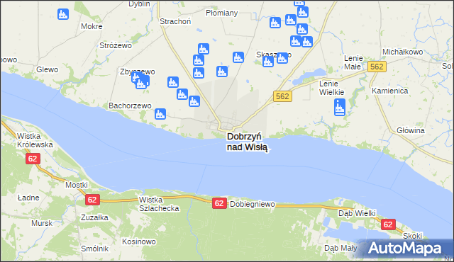 mapa Dobrzyń nad Wisłą, Dobrzyń nad Wisłą na mapie Targeo