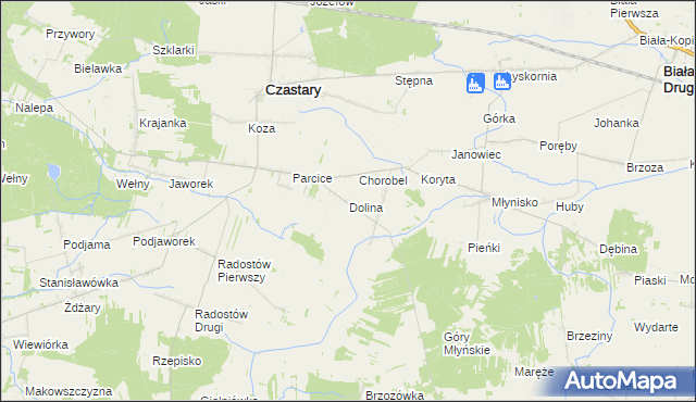 mapa Dolina gmina Czastary, Dolina gmina Czastary na mapie Targeo