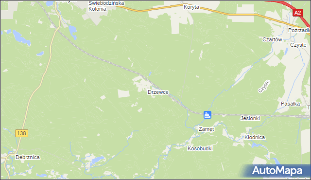 mapa Drzewce Kolonia, Drzewce Kolonia na mapie Targeo