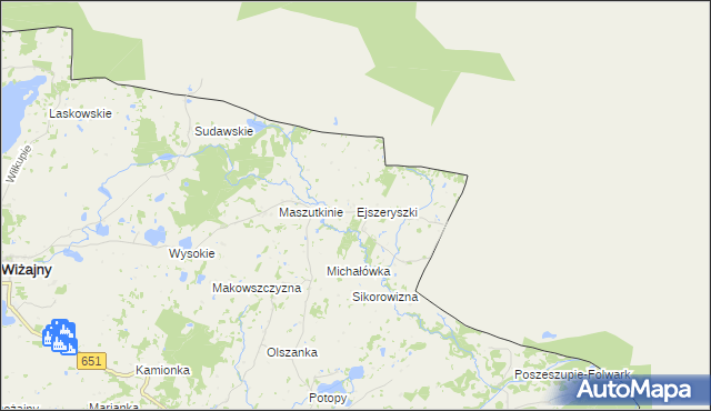 mapa Ejszeryszki, Ejszeryszki na mapie Targeo
