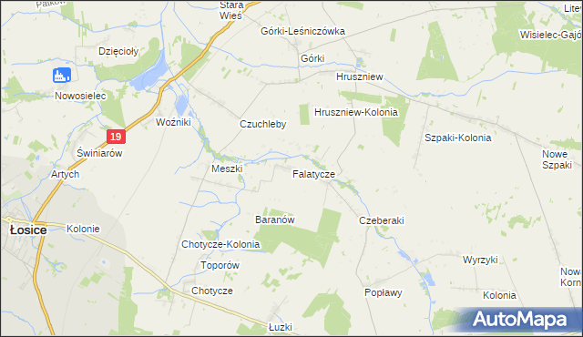 mapa Falatycze, Falatycze na mapie Targeo