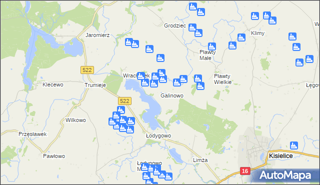 mapa Galinowo, Galinowo na mapie Targeo