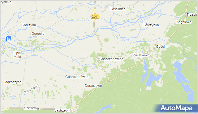 mapa Goszczanowiec, Goszczanowiec na mapie Targeo