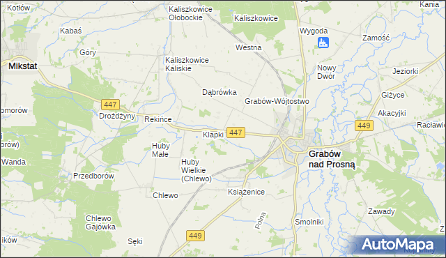 mapa Grabów-Pustkowie, Grabów-Pustkowie na mapie Targeo