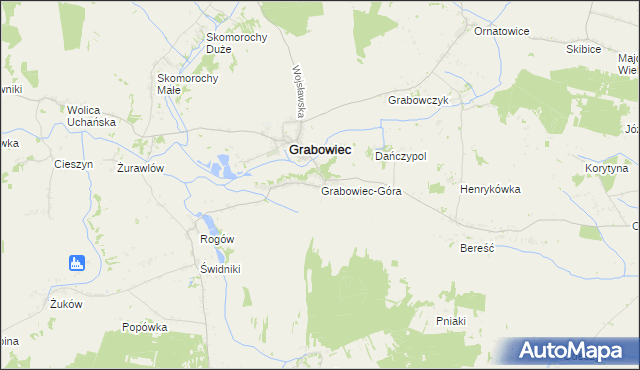 mapa Grabowiec-Góra, Grabowiec-Góra na mapie Targeo