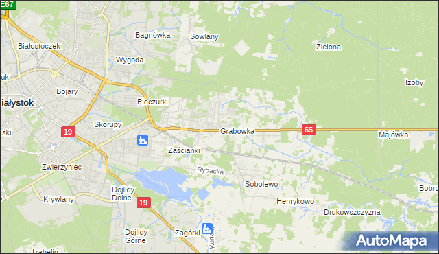 mapa Grabówka gmina Supraśl, Grabówka gmina Supraśl na mapie Targeo
