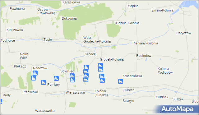 mapa Gródek-Kolonia gmina Jarczów, Gródek-Kolonia gmina Jarczów na mapie Targeo
