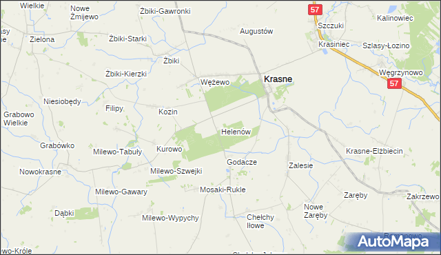 mapa Helenów gmina Krasne, Helenów gmina Krasne na mapie Targeo