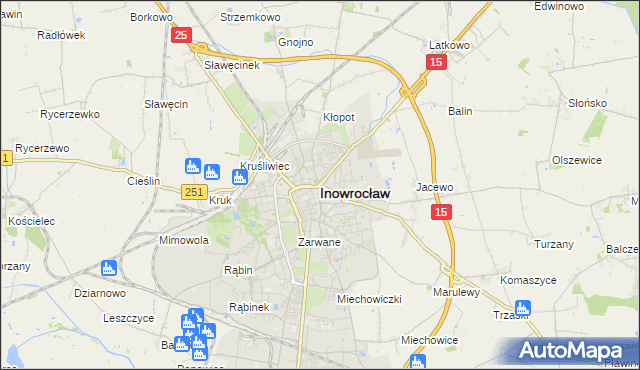 mapa Inowrocławia, Inowrocław na mapie Targeo