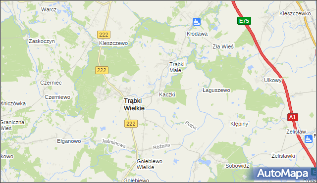 mapa Kaczki, Kaczki na mapie Targeo