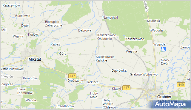mapa Kaliszkowice Kaliskie, Kaliszkowice Kaliskie na mapie Targeo