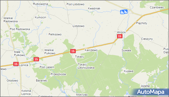 mapa Karczewo gmina Golub-Dobrzyń, Karczewo gmina Golub-Dobrzyń na mapie Targeo