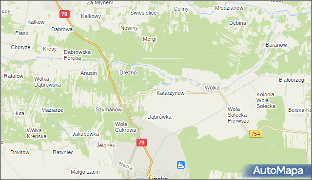 mapa Katarzynów gmina Lipsko, Katarzynów gmina Lipsko na mapie Targeo