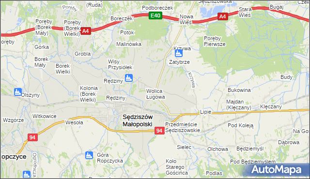 mapa Kawęczyn Sędziszowski, Kawęczyn Sędziszowski na mapie Targeo