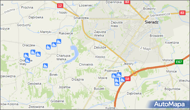 mapa Kłocko, Kłocko na mapie Targeo