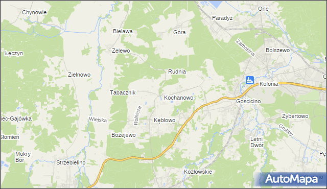 mapa Kochanowo gmina Luzino, Kochanowo gmina Luzino na mapie Targeo