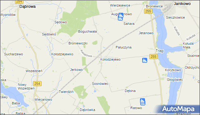 mapa Kołodziejewo, Kołodziejewo na mapie Targeo