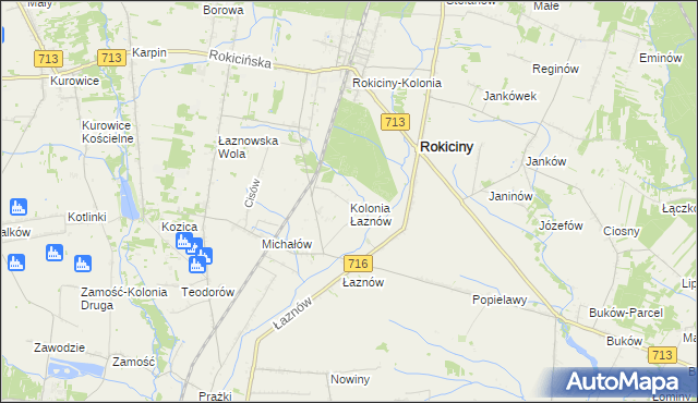 mapa Kolonia Łaznów, Kolonia Łaznów na mapie Targeo