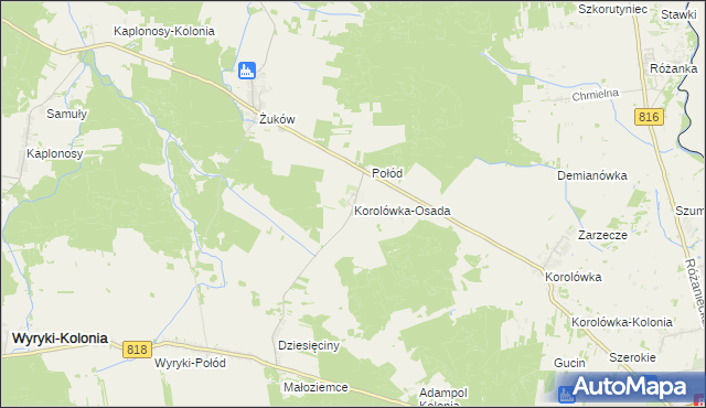 mapa Korolówka-Osada, Korolówka-Osada na mapie Targeo