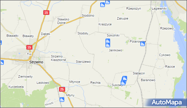 mapa Książ gmina Strzelno, Książ gmina Strzelno na mapie Targeo