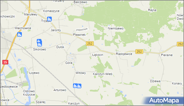 mapa Łąkocin, Łąkocin na mapie Targeo