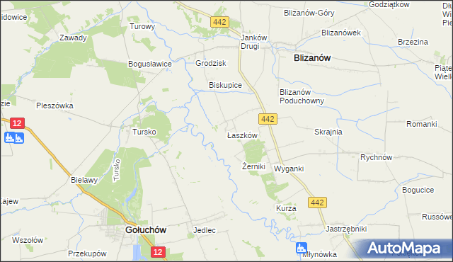 mapa Łaszków, Łaszków na mapie Targeo
