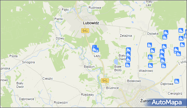 mapa Łazy gmina Lubowidz, Łazy gmina Lubowidz na mapie Targeo