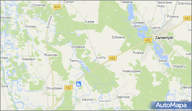 mapa Luciny, Luciny na mapie Targeo