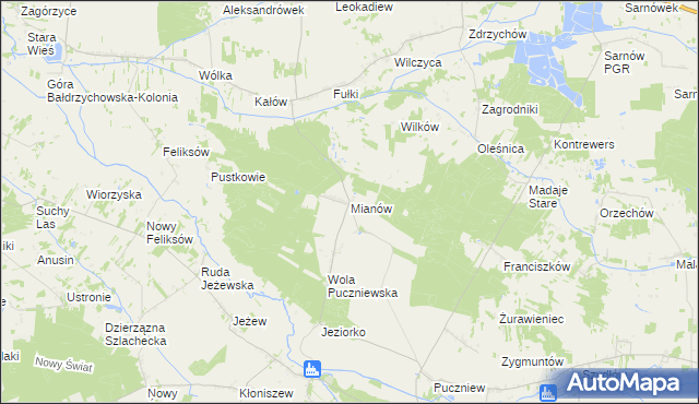 mapa Mianów, Mianów na mapie Targeo