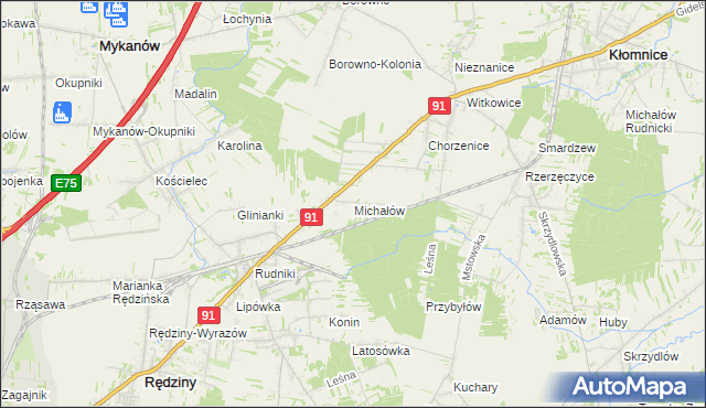 mapa Michałów Rudnicki, Michałów Rudnicki na mapie Targeo