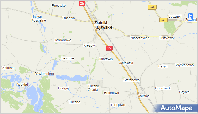 mapa Mierzwin gmina Złotniki Kujawskie, Mierzwin gmina Złotniki Kujawskie na mapie Targeo