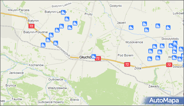 mapa Miłochniewice, Miłochniewice na mapie Targeo