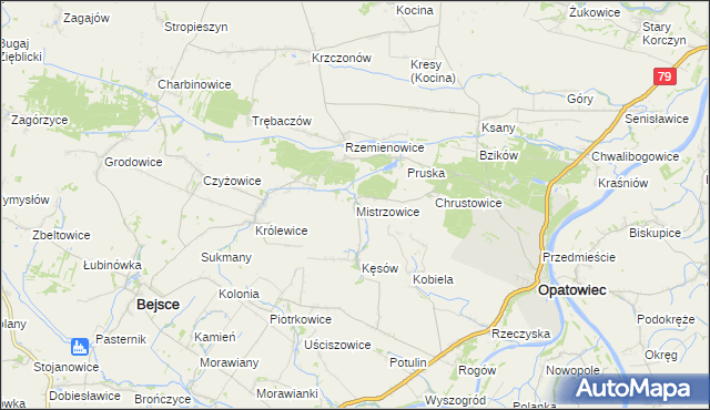 mapa Mistrzowice, Mistrzowice na mapie Targeo