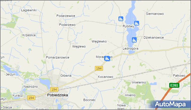 mapa Moraczewo gmina Łubowo, Moraczewo gmina Łubowo na mapie Targeo