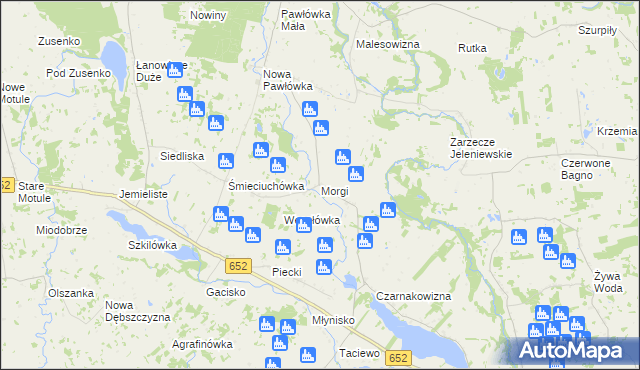 mapa Morgi gmina Przerośl, Morgi gmina Przerośl na mapie Targeo