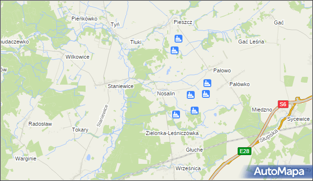 mapa Nosalin, Nosalin na mapie Targeo