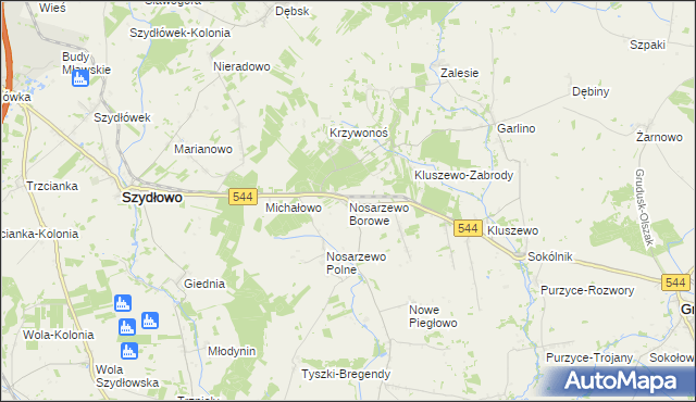mapa Nosarzewo Borowe, Nosarzewo Borowe na mapie Targeo