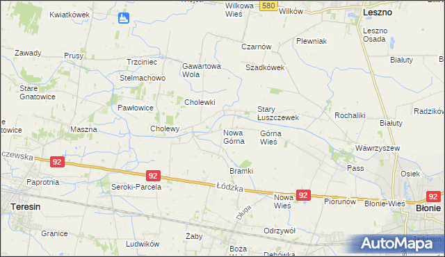 mapa Nowa Górna, Nowa Górna na mapie Targeo