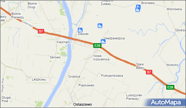 mapa Nowa Kościelnica, Nowa Kościelnica na mapie Targeo