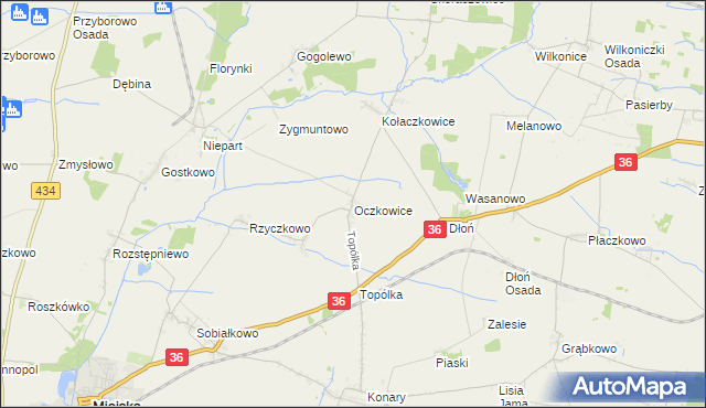 mapa Oczkowice, Oczkowice na mapie Targeo