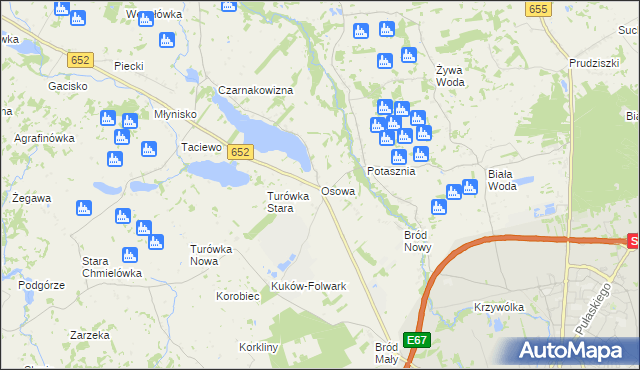 mapa Osowa gmina Suwałki, Osowa gmina Suwałki na mapie Targeo